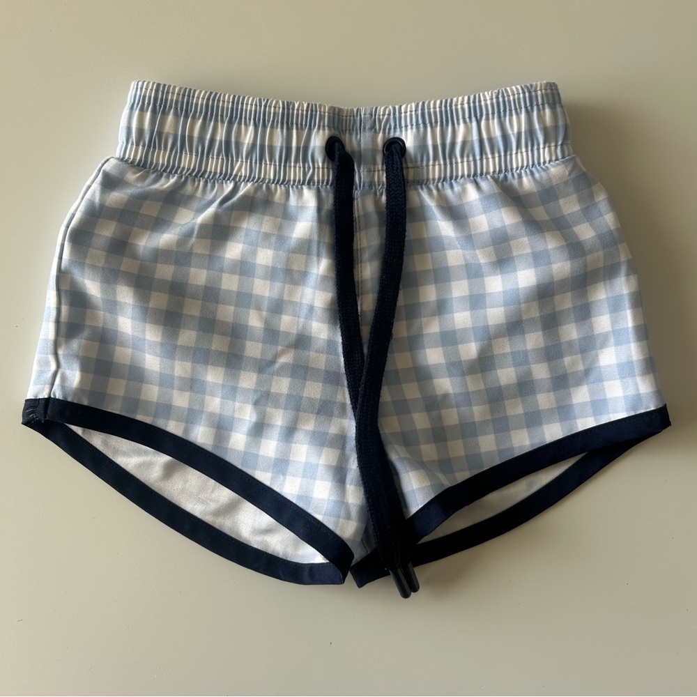 Minnow Swim Boys Oasis Blue Gingham Boardie Size 2T
